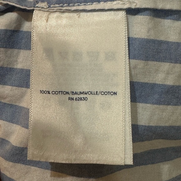 Lands End - Cotton Poplin Split-Neck Dress Sz LP - Chicory Blue Stripe - Picture 12 of 15